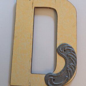 NWT Big Letter 'D' Rustic Farmhouse Sign Autumn Shabby Chic Michael's Home Decor